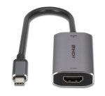 Lindy 43327 câble vidéo et adaptateur 0,11 m USB Type-C HDMI Noir, Gris
