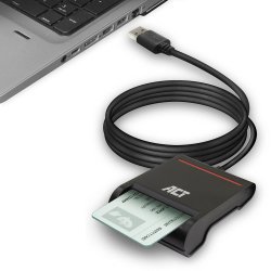 ACT AC6015 lecteur de cartes à puce Intérieure USB USB 2.0 Noir