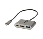 StarTech.com Adaptador Multipuertos USB C, USB Tipo C a HDMI, Vídeo de 4K, PD de 100W, Pass Through, Hub Ladrón USB 3.0 1x USBC 1x USBA, Mini Docking Station USBC para Portátil