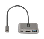 StarTech.com Adaptador Multipuertos USB C, USB Tipo C a HDMI, Vídeo de 4K, PD de 100W, Pass Through, Hub Ladrón USB 3.0 1x USBC 1x USBA, Mini Docking Station USBC para Portátil