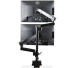 StarTech.com Support Double Écran PC - Bras Double Moniteur VESA - 32" 8kg - Empilables Verticalement - Porte 2 Écrans Hauteur Réglable/Articulé - Fixation Pince/œillet