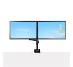 StarTech.com Support Double Écran PC - Bras Double Moniteur VESA - 32" 8kg - Empilables Verticalement - Porte 2 Écrans Hauteur Réglable/Articulé - Fixation Pince/œillet