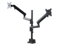 StarTech.com Support Double Écran PC - Bras Double Moniteur VESA - 32" 8kg - Empilables Verticalement - Porte 2 Écrans Hauteur Réglable/Articulé - Fixation Pince/œillet