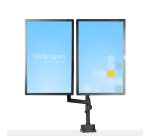 StarTech.com Support Double Écran PC - Bras Double Moniteur VESA - 32" 8kg - Empilables Verticalement - Porte 2 Écrans Hauteur Réglable/Articulé - Fixation Pince/œillet