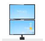 StarTech.com Support Double Écran PC - Bras Double Moniteur VESA - 32" 8kg - Empilables Verticalement - Porte 2 Écrans Hauteur Réglable/Articulé - Fixation Pince/œillet