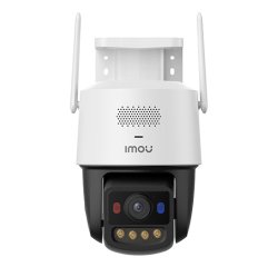 Imou Titan Pro Telecamera da esterno, motorizzata da 6MP, Copertura a 360°, visione notturna a colori, conversazione bidirezionale, rilevamento movimento/umano, tracciamento intelligente, faretto e sirena, deterrenza attiva con luci rosse e blu, registraz
