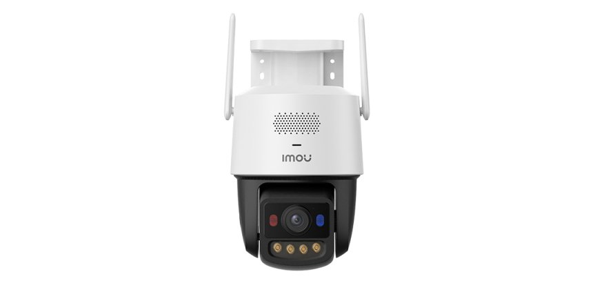 Imou Titan Pro Telecamera da esterno, motorizzata da 6MP, Copertura a 360°, visione notturna a colori, conversazione bidirezionale, rilevamento movimento/umano, tracciamento intelligente, faretto e sirena, deterrenza attiva con luci rosse e blu, registraz