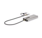 StarTech.com USB-C Multiport Adapter met Ingebouwde USB-C naar USB-A Dongle, Dual HDMI (4K30Hz/1080p60Hz), 3x USB-A 5Gbps, Mini Travel Dock, Laptop Docking Station, 40cm Kabel