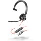 Poly Blackwire 3310 Monaural Microsoft Teams Certified USB-C Headset +USB-C/A Adapter