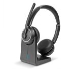 Lindy L118 Casque Sans fil Arceau Bureau/Centre d'appels USB Type-C Bluetooth Socle de chargement Noir
