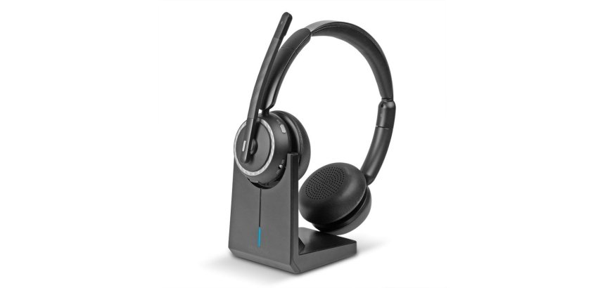 Lindy L118 Casque Sans fil Arceau Bureau/Centre d'appels USB Type-C Bluetooth Socle de chargement Noir