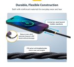 StarTech.com 2m (6ft) USB-C Charging Cable, 60W (3A) PD, Dual-Layer Braided Nylon/TPE Jacket, Rugged USB C Charging Cord, USB 2.0 Laptop Charger Cable