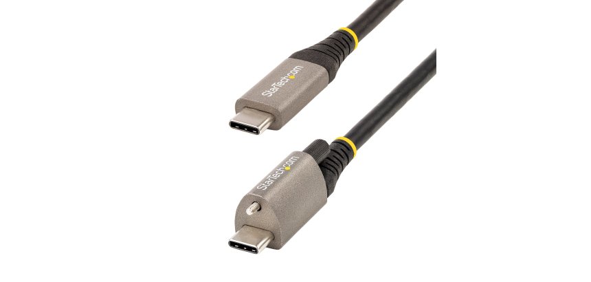 StarTech.com 50cm USB-C Kabel, Vergrendelbaar met Topschroef, USB 10Gbps, 100W (5A) Power Delivery, 8K 60Hz / 4K 144Hz DP Alt Mode - Thunderbolt Compatibel
