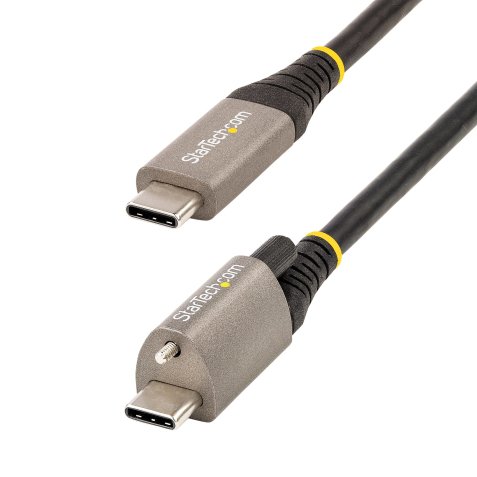 StarTech.com 50cm USB-C Kabel, Vergrendelbaar met Topschroef, USB 10Gbps, 100W (5A) Power Delivery, 8K 60Hz / 4K 144Hz DP Alt Mode - Thunderbolt Compatibel