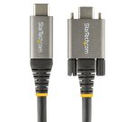 StarTech.com 3ft (1m) Side Screw Locking USB C Cable 10Gbps - USB-IF Certified USB-C Cable - USB 3.1/3.2 Gen 2 Type-C Cable - 100W (5A) Power Delivery Charging, DP Alt Mode - Dual Screw Lock - USB-C Cord Charge/Sync
