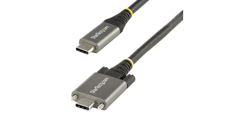 StarTech.com 3ft (1m) Side Screw Locking USB C Cable 10Gbps - USB-IF Certified USB-C Cable - USB 3.1/3.2 Gen 2 Type-C Cable - 100W (5A) Power Delivery Charging, DP Alt Mode - Dual Screw Lock - USB-C Cord Charge/Sync