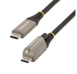 StarTech.com 1m USB-C Kabel mit Oberseite Schraubensicherung 10Gbit/s - USB 3.1/3.2 Gen 2 Typ-C Kabel - 100W (5A) Power Delivery, DP-Alt-Modus, USB-C-Kabel zum Laden/Synchronisieren