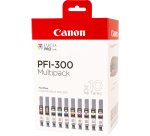 Canon PFI-300 cartouche d'encre 10 pièce(s) Original Noir, Bleu, Cyan, Gris, Magenta, Photo noire, Photo magenta, Rouge, Jaune