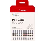 Canon PFI-300 cartouche d'encre 10 pièce(s) Original Noir, Bleu, Cyan, Gris, Magenta, Photo noire, Photo magenta, Rouge, Jaune