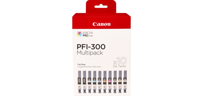 Canon PFI-300 cartouche d'encre 10 pièce(s) Original Noir, Bleu, Cyan, Gris, Magenta, Photo noire, Photo magenta, Rouge, Jaune