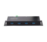 StarTech.com 4-Port Industrial USB 3.0 5Gbps Hub, Rugged USB Hub with ESD Protection, DIN/Wall/Desk Mountable USB-A Hub, USB Expander w/Locking Ports, Heavy Duty - TAA