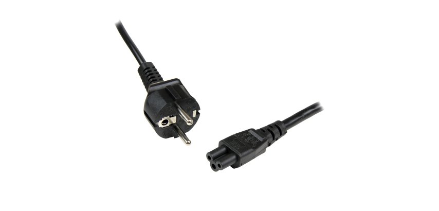 StarTech.com 2m (6ft) Laptop Power Cord, EU Schuko to C5, 2.5A 250V, 18AWG, Notebook / Laptop Replacement AC Cord, Power Brick Cord, Laptop Charger Cable, Clover Leaf/Mickey Mouse Power Cord