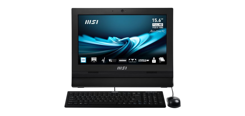 MSI Pro AP162T ADL-042XEU PC tout en un/station de travail Intel® N N100 39,6 cm (15.6") 1920 x 1080 pixels Écran tactile PC All-in-One 8 Go DDR4-SDRAM 256 Go SSD Wi-Fi 6E (802.11ax) Noir