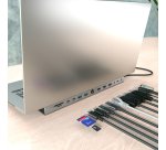 AISENS USB-C Dock 13 en 1, USB-C A 2xHDMI, 1xDisplayPort, 1xRJ45, 3xUSB-A, 2xUSB-C, 1xUSB-C PD, 1xSD, 1xMicro SD, 1xAudio, 1xRanura Kensington, 30cm