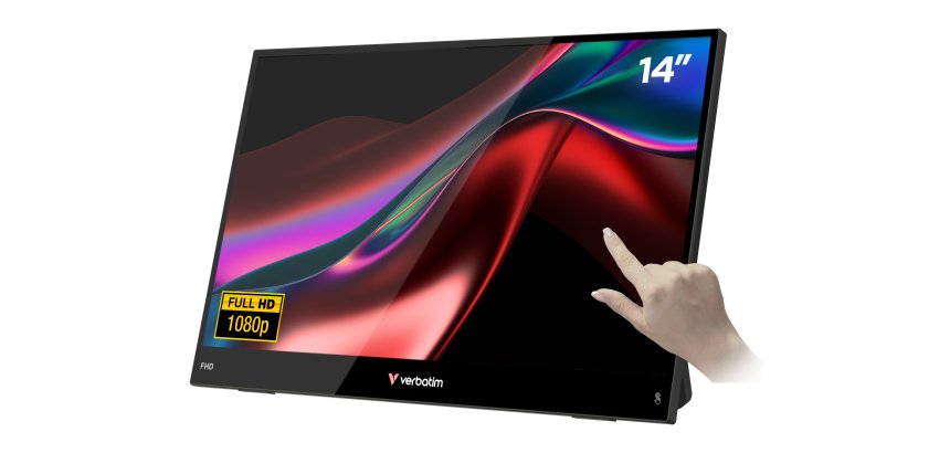 Verbatim Portable 14" FHD Touch Monitor LIGHT Monitor portatile Nero 35,6 cm (14") LCD 1920 x 1080 Pixel