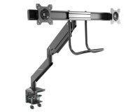 StarTech.com Desk Mount Dual Monitor Arm - Ergonomic Dual Monitor VESA Mount 32" (17.6lb/8kg) Displays - Crossbar Handle for Synchronized Full Motion - Height Adjustable - C-Clamp/Grommet