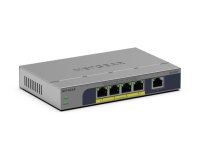 NETGEAR GS105P Non-géré Gigabit Ethernet (10/100/1000) Connexion Ethernet, supportant l'alimentation via ce port (PoE) Montage sur le bureau ou sur le mur Gris