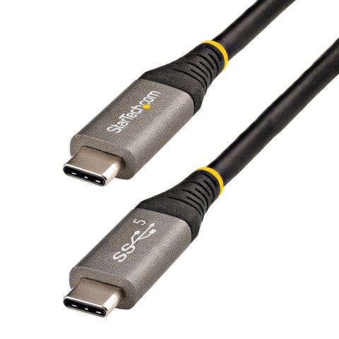 StarTech.com Cable USB-C de 2m - USB 5 Gbps - Entrega de Alimentación de 100W (5A) - Modo Alt. de DP 4K 60Hz - Cubierta de TPE - Compatible con Thunderbolt