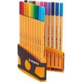 Stylo-feutre stabilo point 88 color parade pointe fine      0,4mm coloris assortis pack   de 20