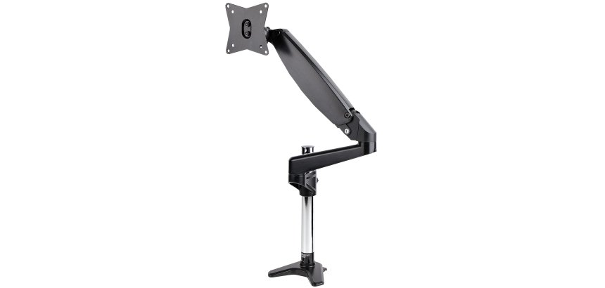 StarTech.com Support Simple Écran PC - Bras Moniteur VESA - Support Écran Bureau 32" ou 49" (32:9)/ 8kg - Porte Écran Hauteur Réglable/Articulé - Fixation Pince/œillet