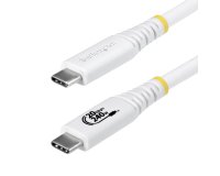 StarTech.com Câble USB 4 de 2 m, 20 Gbps, Câble USB-C Certifié USB-IF, PD EPR 240 W, DP 2.1 4K 120 Hz, Gaine TPE, Cordon USB-C Blanc