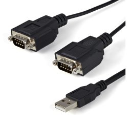 Cable 1,8m USB a 2 Puertos Serie Serial RS232 DB9 Retención del Puerto de Asignación COM