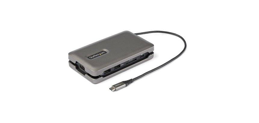 StarTech.com USB C Multiport Adapter - USB C to 4K 60Hz HDMI 2.0 - 2-Port 10Gbps USB Hub - 100W Power Delivery Pass-through - GbE - SD/MicroSD - USB Type-C Mini Dock - 10" Cable