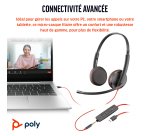 HP Poly Micro-casque stéréo USB-C Poly Blackwire 3225 + prise 3,5 mm + adaptateur USB-C/A (lot)