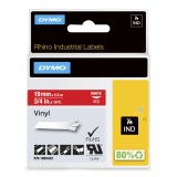 DYMO Rhino Étiquettes en vinyle industrielles | 19 mm x 5,5 m | autocollantes impression en noir sur fond rouge | pour étiqueteuses Rhino et LabelManager