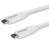 StarTech.com Câble de Charge Rapide USB-C de 4m, Charge et Synchronisation, 100W (5A) PD, USB 2.0, Certifié USB-IF - Cordon de Charge USB C Blanc