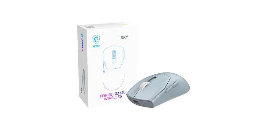 MSI Forge Gm340 Wireless Sky mouse Gaming Ambidestro RF senza fili + Bluetooth Ottico 12000 DPI