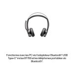 HP Poly Micro-casque Poly Voyager Focus 2 USB-C-C certifié Microsoft Teams + adaptateur USB-C/A +base de chargement