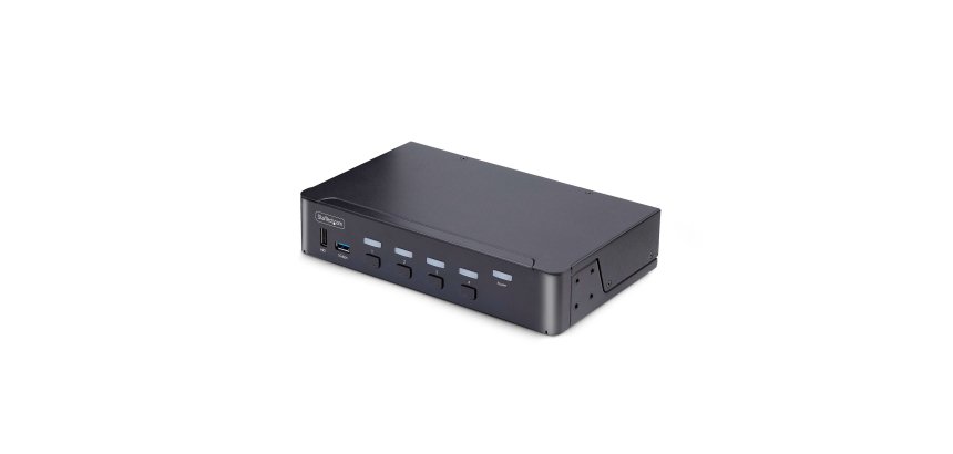 StarTech.com Switch KVM DisplayPort 4 Ports - 8K 60H/4K 144Hz, Écran Unique, DisplayPort 1.4, 2 Ports USB 3.0, 4x USB 2.0 HID, Commutateur KVM, Commutation par Bouton-Poussoir, Conforme TAA - Indépendant de l'OS