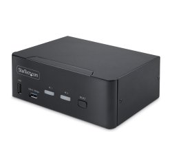 StarTech.com Switch KVM DisplayPort 2 Ports, 8K 60Hz / 4K 144Hz, DP 1.4, 2 Ports USB 10Gbps, 4 Ports USB HID, Commutateur KVM, Commutation par Touches de Raccourci, Conforme TAA