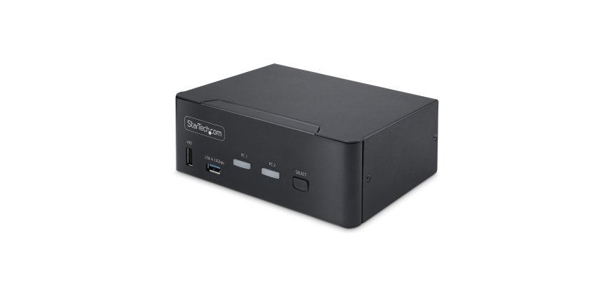 StarTech.com Switch KVM DisplayPort 2 Ports, 8K 60Hz / 4K 144Hz, DP 1.4, 2 Ports USB 10Gbps, 4 Ports USB HID, Commutateur KVM, Commutation par Touches de Raccourci, Conforme TAA