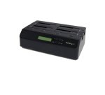 StarTech.com 4-Bay Hard Drive Duplicator and Eraser, Standalone 1:3 SATA HDD/SSD Cloner/Copier, USB 3.0 / eSATA to SATA Docking Station, Hard Drive Duplicator and Sanitizer Dock, Toolless / Top-Loading Design