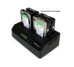 StarTech.com Docking Station per Hard Disk a 4 Slot - Duplicatore ed Eraser USB 3.0/eSATA per SSD/HDD SATA - Dock Standalone 1:3 per Hard Drive con funzione Clone - Carica dall'Alto, non necessita di Attrezzi