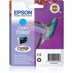 Epson Hummingbird Cartucho T0802 cian (etiqueta RF)