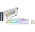 MSI VIGOR GK30 COMBO WHITE MEMchanical Gaming Keyboard + Gaming Mouse Bundle 'UK Layout, 6-Zone RGB Lighting Keyboard, Dual-Zone RGB Lighting Mouse, 5000 DPI Optical Sensor, Center'