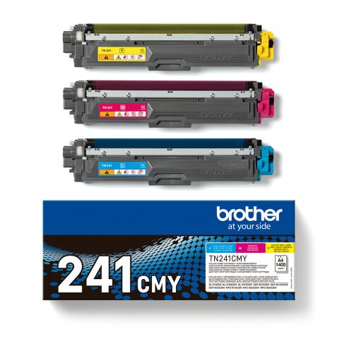 Lot 3 cartouche Brother TN-241 Cyan, Magenta, Jaune haute capacité pour imprimante laser